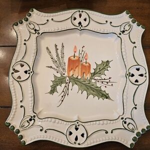 Holiday Candle Square Plate